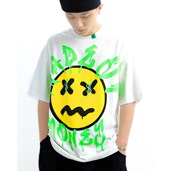 KASH - Áo thun SMILEY FACE màu Trắng form Oversize LocalBrand Chính Hãng