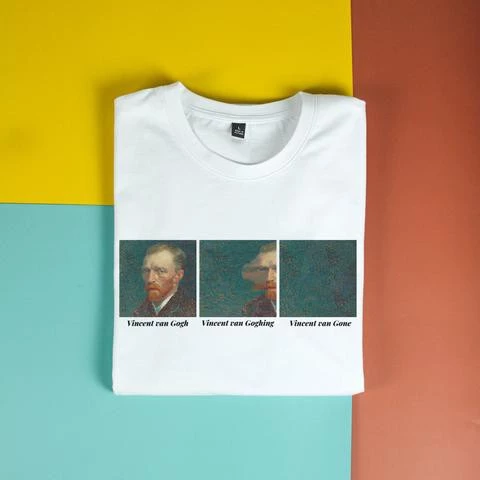 Áo thun cotton 100% in hình Vincent Van Gogh, Van Goghing, Van Gone