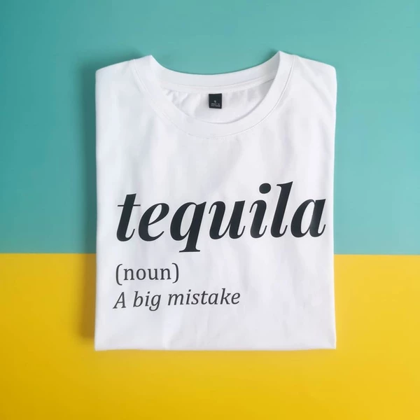Áo thun ngắn tay Chodole cho cả nam và nữ, chất liệu vải cotton in chữ Tequila, a big mistake
