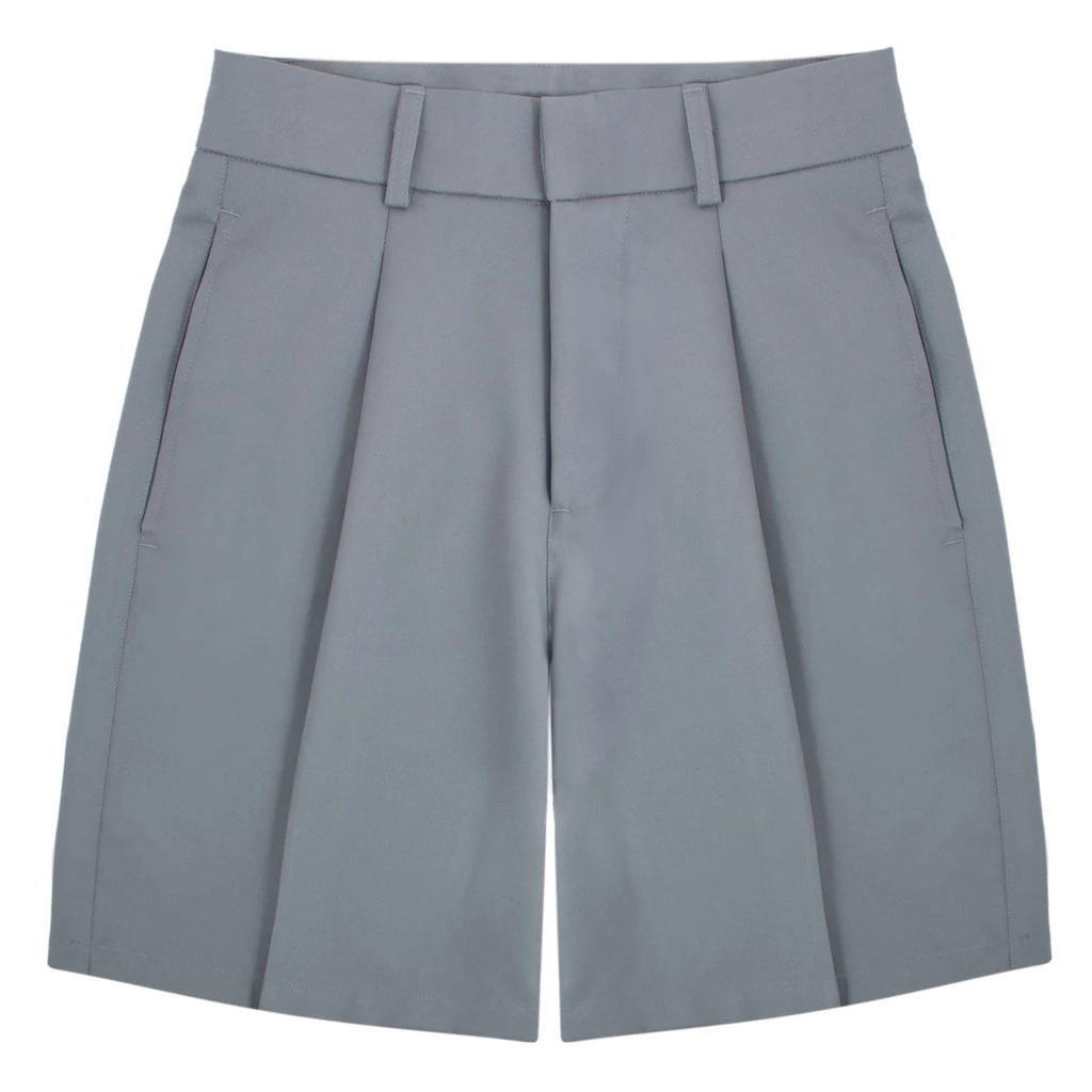 Quần short ngắn kaki màu be, xám HUGU - LAZY SHORTS - chất liệu vải mềm mịn chuẩn form