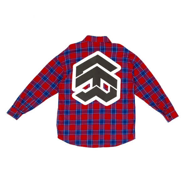 Áo Sơ Mi sọc caro 5THEWAY /stroke/ BIG LOGO FLANNEL SHIRT™ - RED/WHITE