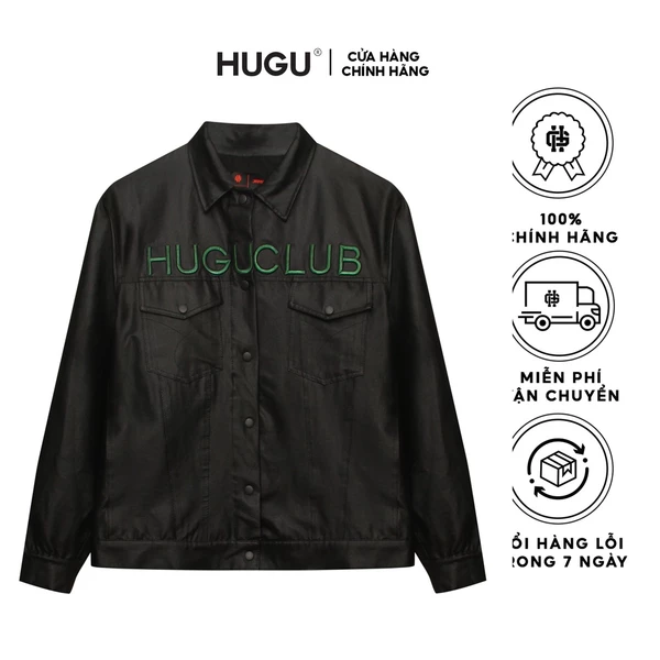 Áo khoác da jacket leather HUGU - Club Jacket - chống thấm nước kiểu dáng basic