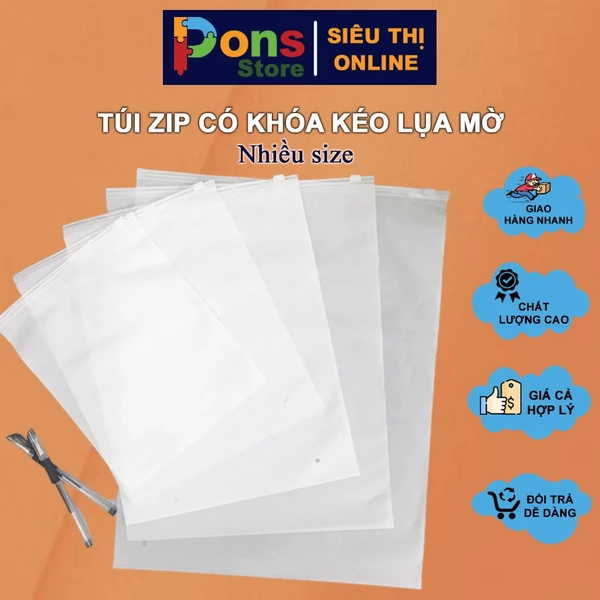 Túi Zip Đựng Đồ Cá Nhân Có Khóa Kéo Tiện Dụng Chất Liệu Lụa Mờ - PON02