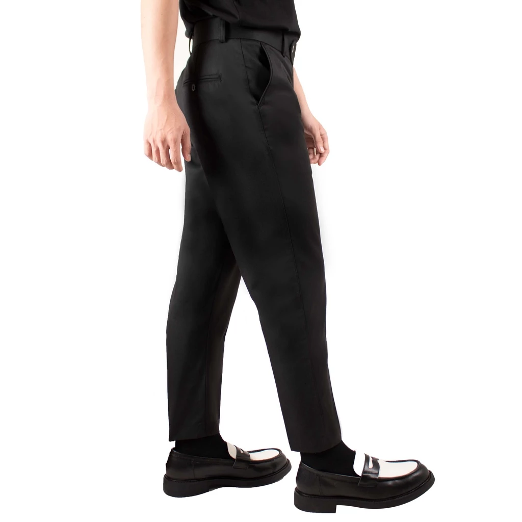 Quần tây âu dài đen nam ống đứng phong cách công sở BLACK PANTS HUGU vải kaki cao cấp không bông xù