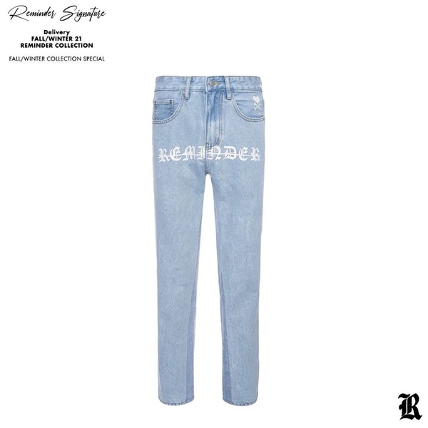 Quần Jean Reminder LOGO DENIM Local Brand Nam Nữ Unisex