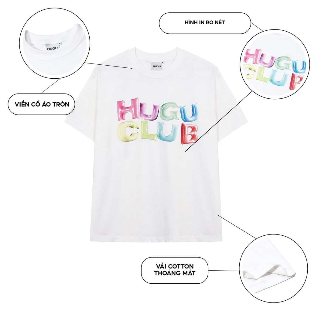 Áo thun unisex HUGU - Bloon - Chất vải cotton thoáng mát chuẩn form