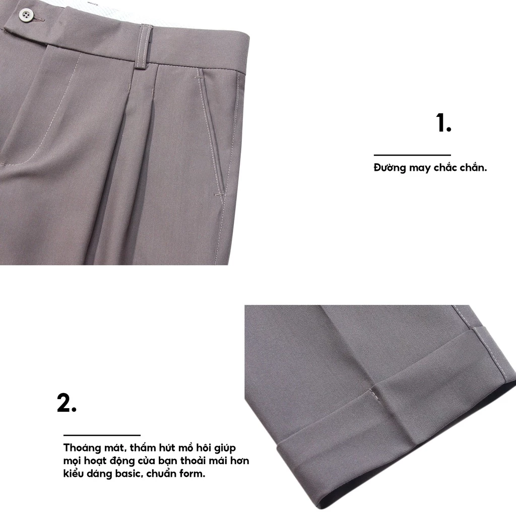 Quần tây nam màu đen, xám,... HUGU - Black Basic Pants With Hybrid - thoáng mát và chuẩn form