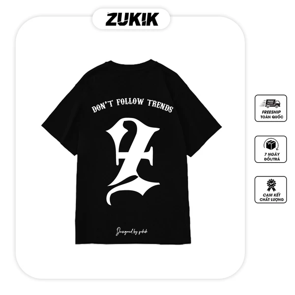 Áo thun tee phông nam nữ tay lỡ oversize form rộng ZUKIK - Z Text