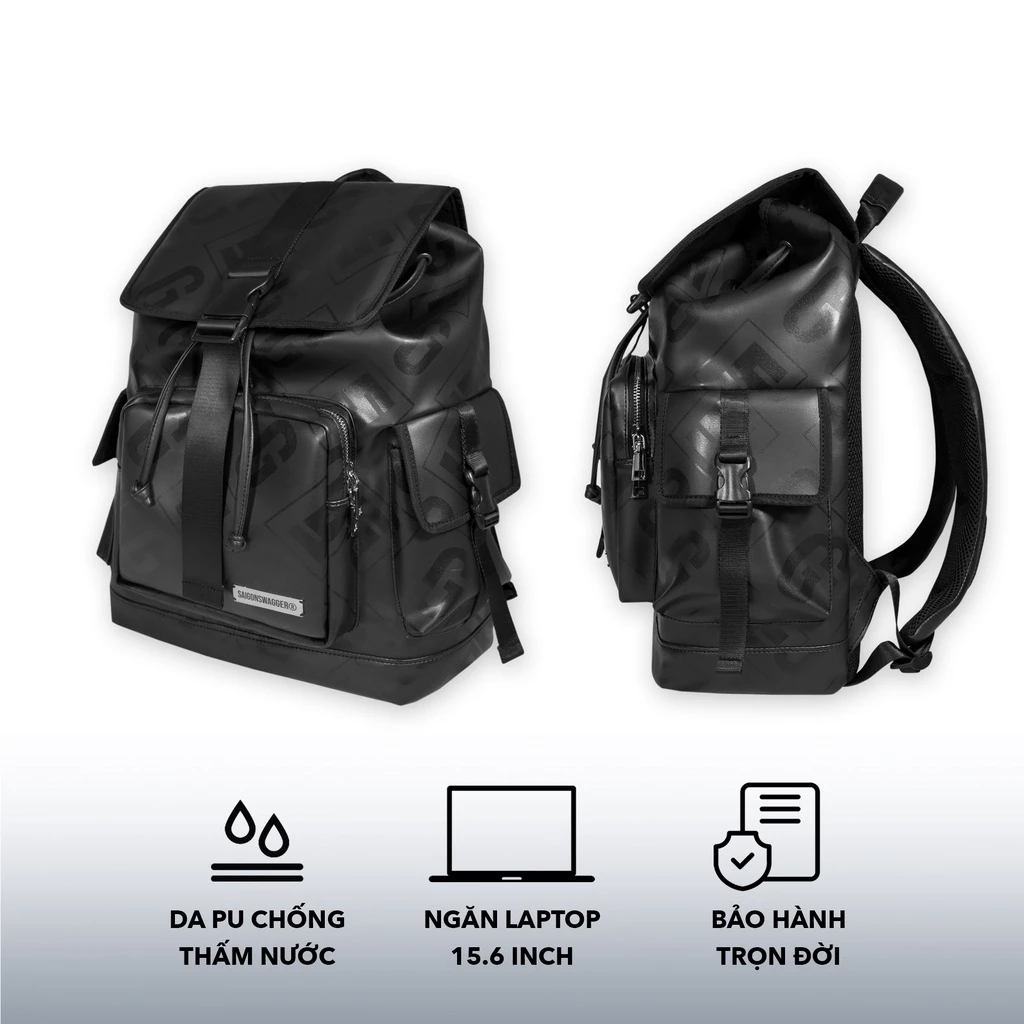 Balo Da Cao Cấp In SAIGON SWAGGER Eclipse Leather Backpack, ngăn chống sốc laptop 15.6inch