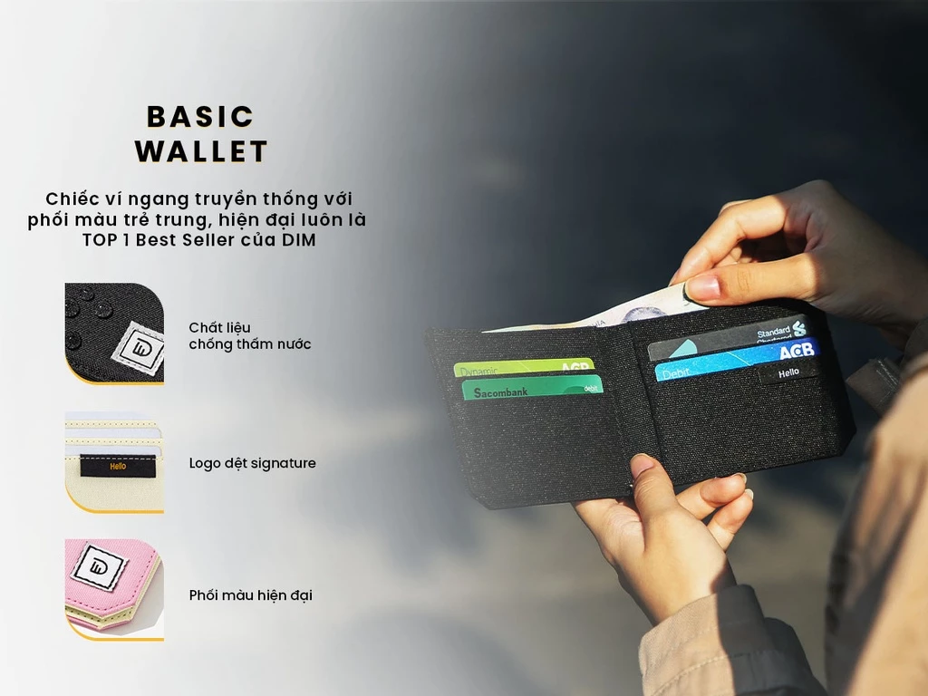 Ví vải DIM Basic Wallet