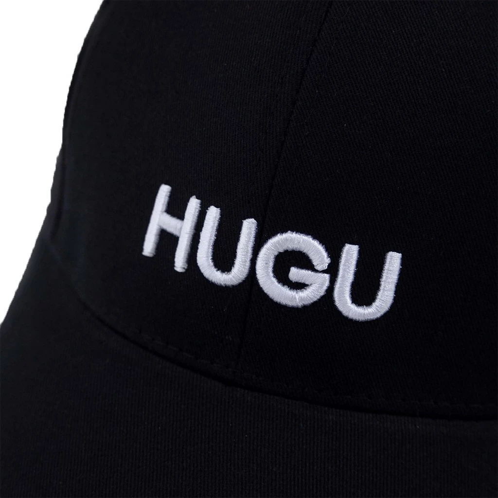 Mũ lưỡi trai thêu họa tiết HUGU trơn màu đen