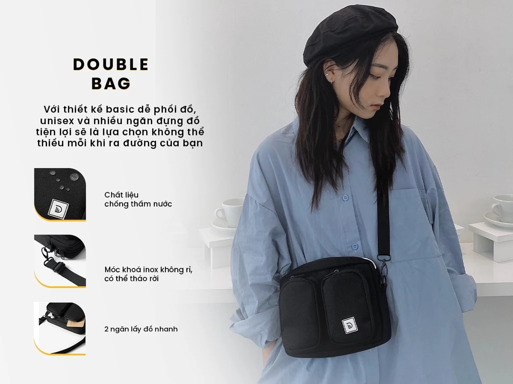 Túi đeo chéo DIM Double Bag
