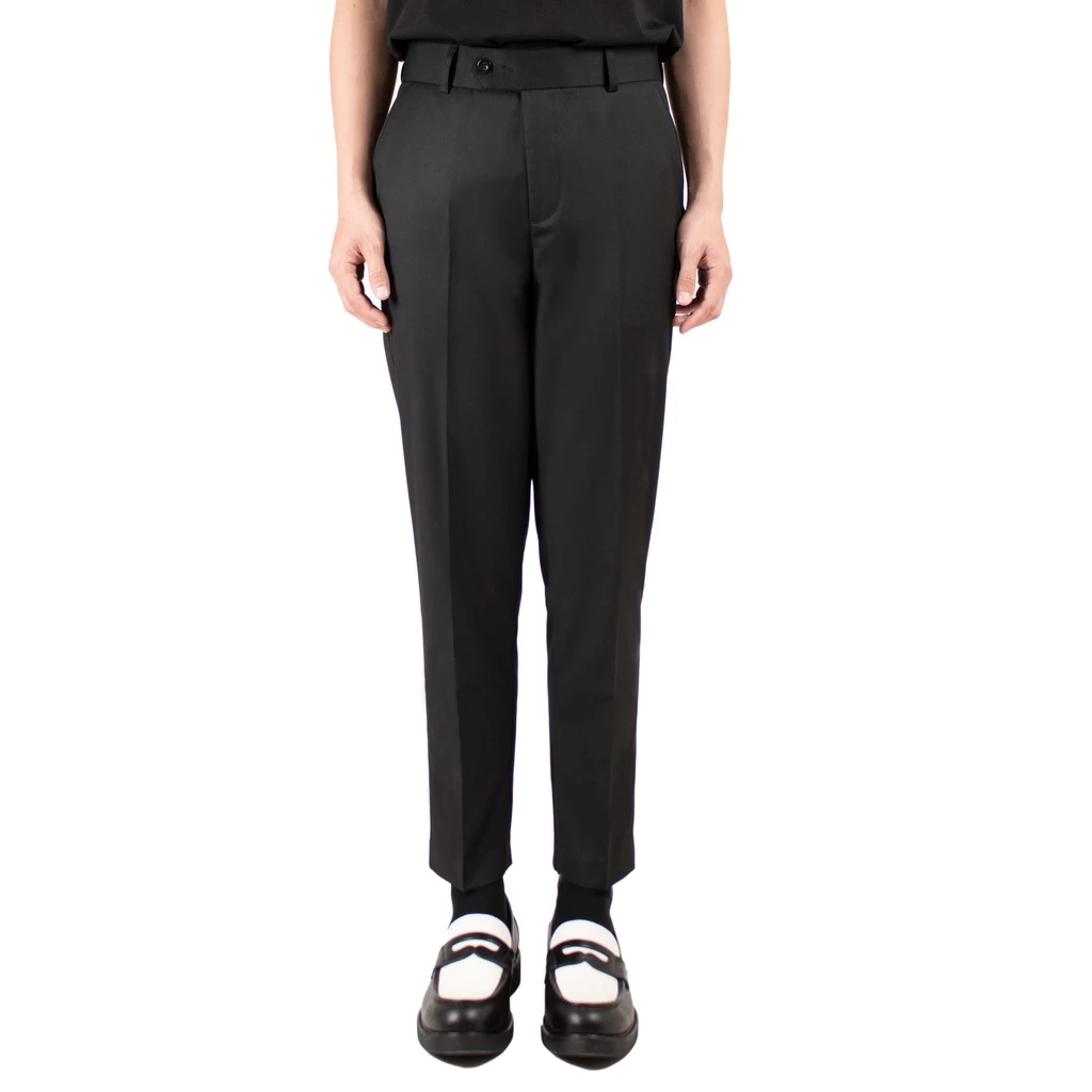 Quần tây âu dài đen nam ống đứng phong cách công sở BLACK PANTS HUGU vải kaki cao cấp không bông xù