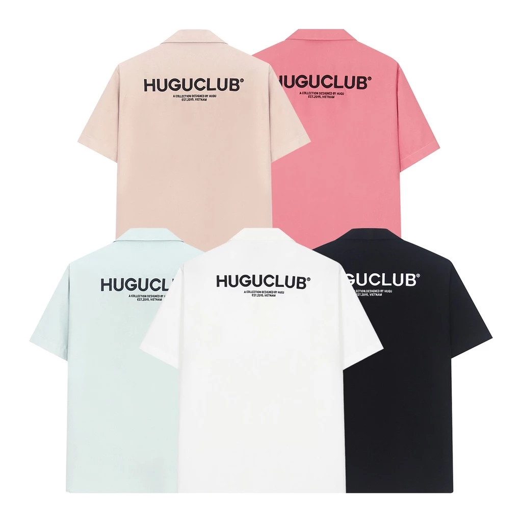 Áo sơ mi nam tay ngắn vải satin unisex Basic Shirt chính hãng HUGU chống nhăn thấm hút mồ hôi