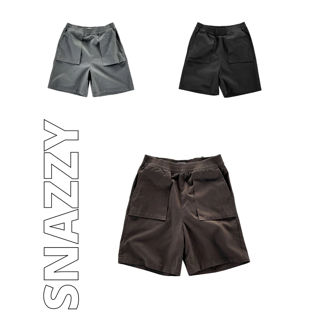Quần Short Nam Snazzy Đùi Kaki Chun Mềm Mại Co Giãn Thoải Mái Flip Pocket