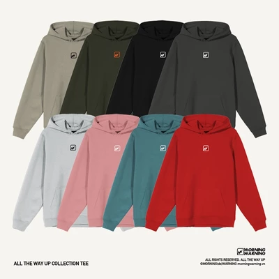 Áo hoodie local brand Logo Morning Warning, unisex nam nữ, form rộng