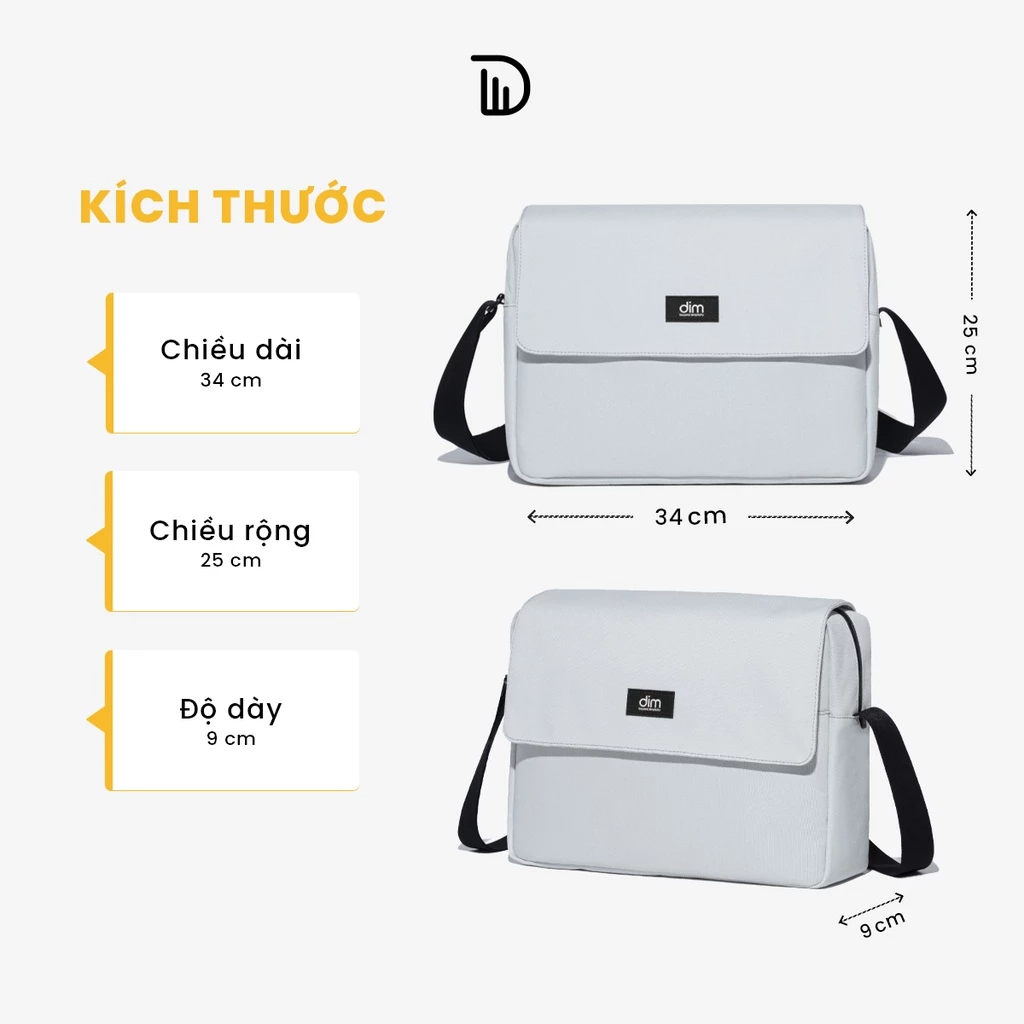 Túi đeo chéo DIM Modern Messenger Nam Nữ đựng laptop, chất liệu chống thấm nước - Color Edition