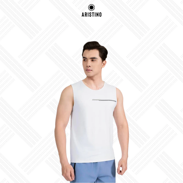 Áo Ba Lỗ Tanktop Trắng Nam Aristino, dáng suông thoải mái ATL016AS0