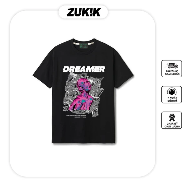 Áo thun tee phông nam nữ tay lỡ oversize form rộng ZUKIK - Dreamer
