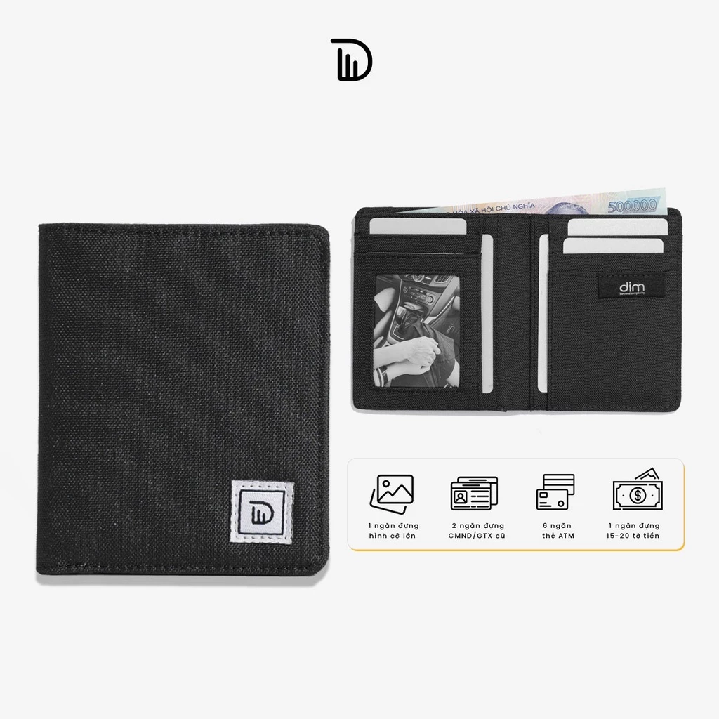 Ví vải DIM Basic Wallet 2 Form Đứng