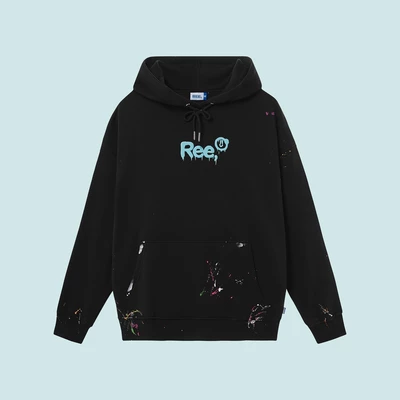 Local Brand Ree - Áo Hoodie Vẩy Sơn Thủ Công Màu Đen