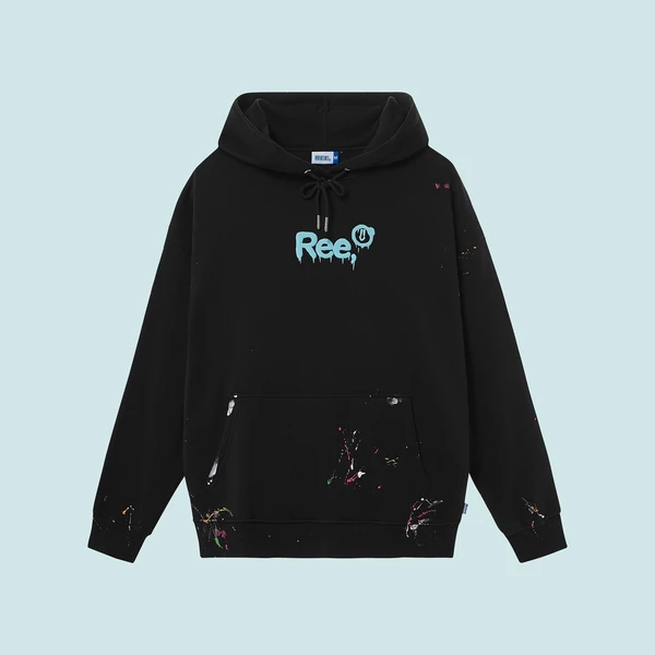 Local Brand Ree - Áo Hoodie Vẩy Sơn Thủ Công Màu Đen