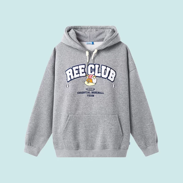 Local Brand Ree - Áo Hoodie Ree Club Màu Xám Thêu Bông