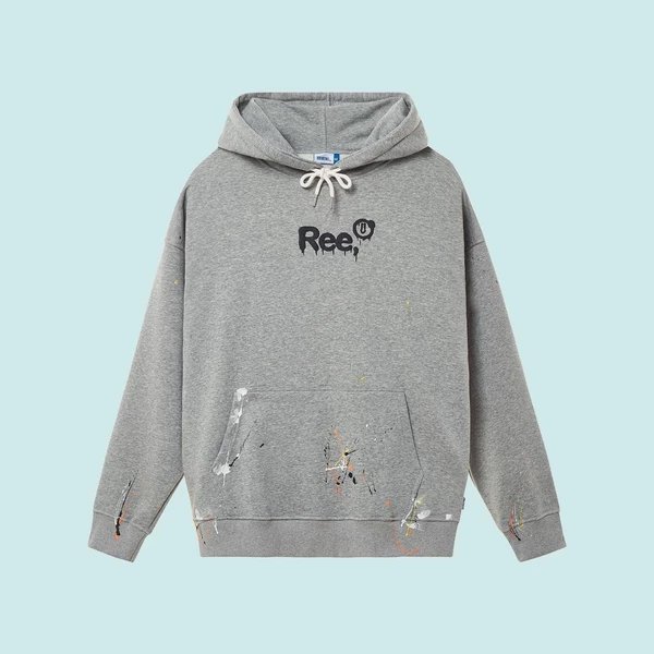 Local Brand Ree - Áo Hoodie Vẩy Sơn Thủ Công Màu Xám