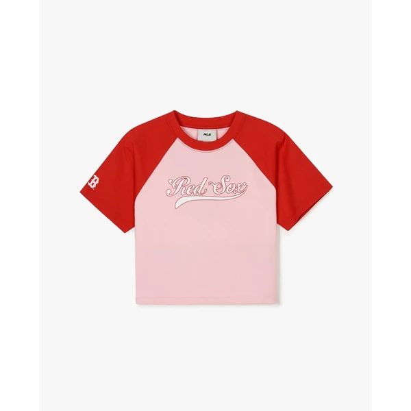 MLB - Áo croptop nữ cổ tròn tay ngắn Varsity Raglan_3FTSV1343-43PKL