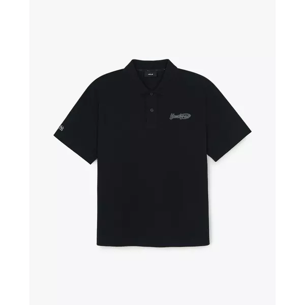 MLB - Áo polo unisex cổ bẻ tay ngắn Varsity Small Cursive_3APQV0163-50BKS
