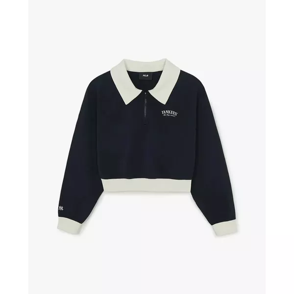 MLB - Áo sweatshirt nữ cổ bẻ tay dài Varsity Sportive_3FMTV1561-50BKS