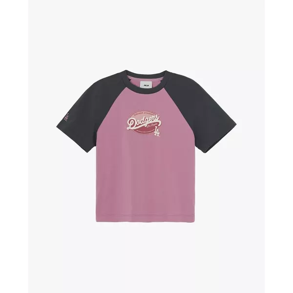 MLB - Áo croptop nữ cổ tròn tay ngắn Vintage Colorblock_3FTSV1863-07PKS