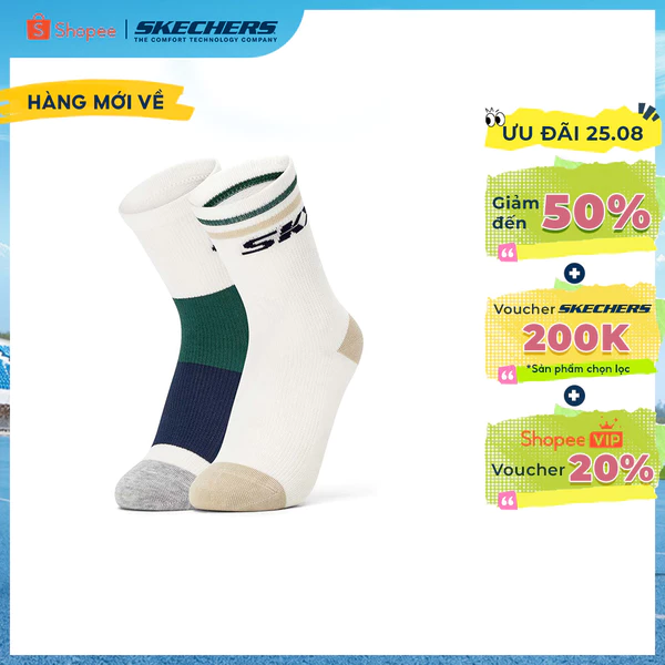 Vớ Thể Thao Trẻ Em Skechers SKX Court Club Socks Crew Socks (2 Pairs) - L226K035-06GB