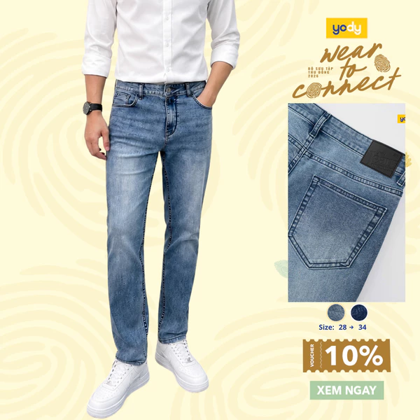Quần Jeans Nam YODY Dáng Regular Can Túi TRA - MCJE26A019