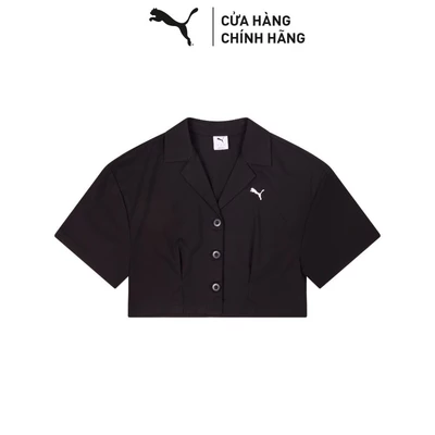 Áo Thun Thời Trang Tay Ngắn PUMA Nữ WARDROBE ESS Cropped Shirt Black Màu Đen