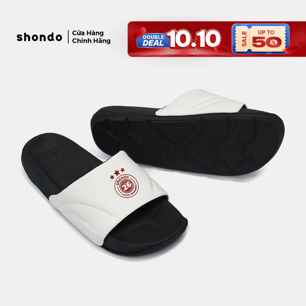 Dép Quai Ngang Nam Nữ Trendy 7 Logo SH TPU Shondo Bộ Sưu Tập Champion