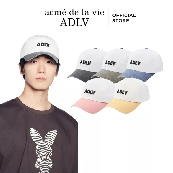 Mũ Bóng Chày ADLV Pigment Leather Patch màu than chì/xanh lá/hồng/vàng/xanh dương - Hàng chính hãng