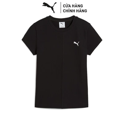 Áo Thun Thời Trang PUMA Nữ WARDROBE ESS Ribbed Slim Tee Black Màu Đen