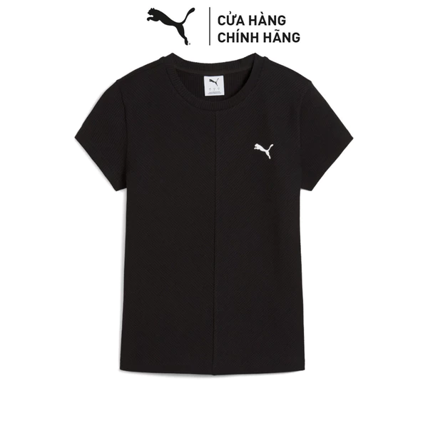 Áo Thun Thời Trang PUMA Nữ WARDROBE ESS Ribbed Slim Tee Black Màu Đen