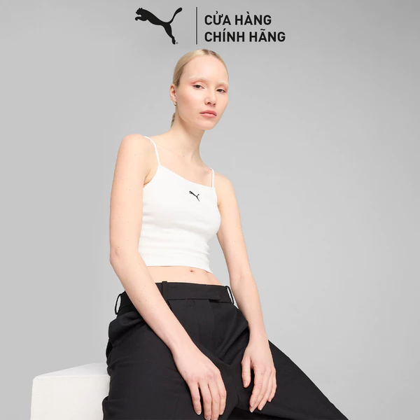 Áo Thun Thời Trang PUMA Nữ WARDROBE ESS Ribbed Tank Top White Màu Trắng