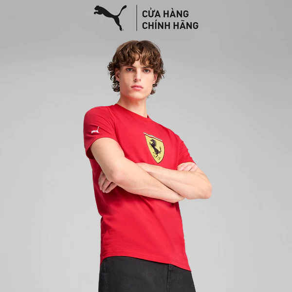 Áo Thun Thể Thao PUMA Nam Motorsport FRR Race Cr Big Shield T Rosso Corsa Màu Đỏ