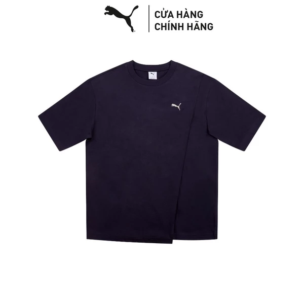 Áo Thun Thời Trang PUMA Unisex PREMIUM ESS Layered Boxy Tee New Navy Màu Xanh