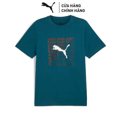 Áo Thun Tay Ngắn Thời Trang PUMA Nam GRAPHICS Wording Tee Cold Green Màu Xanh Lá