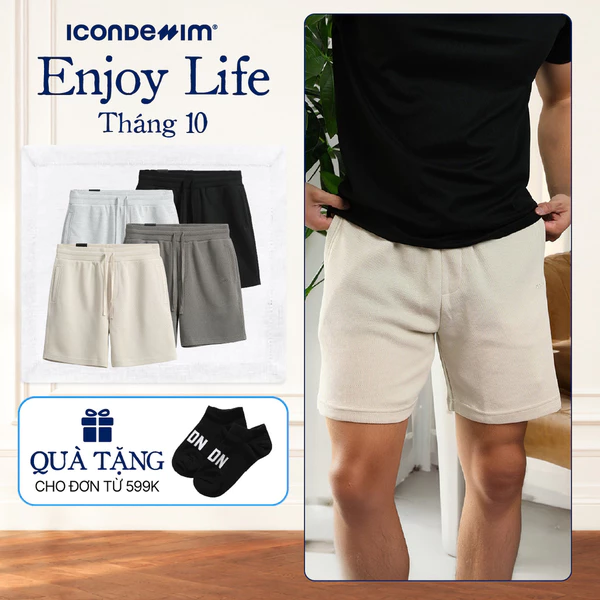 Quần Short Nam ICONDENIM Pique Regular QSID0138