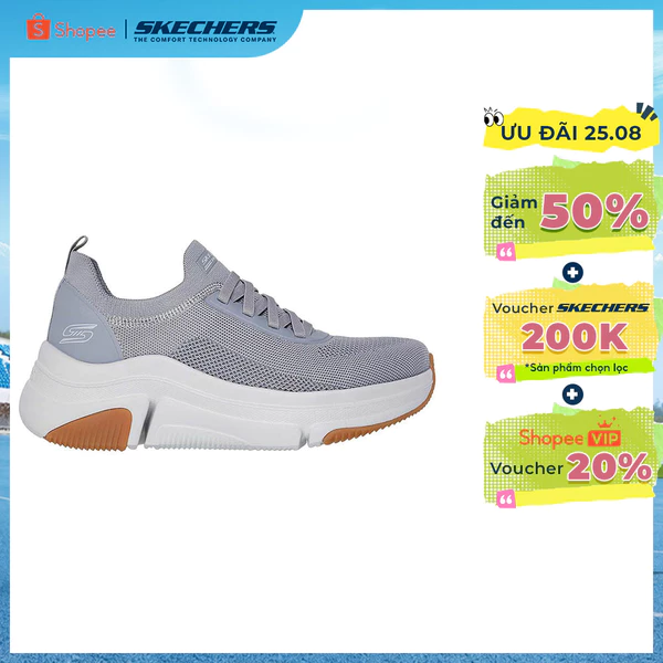 Giày Thể Thao Nam Skechers BOBS Sparrow Flex Cue In Thường Ngày - 118064-GRY Memory Foam