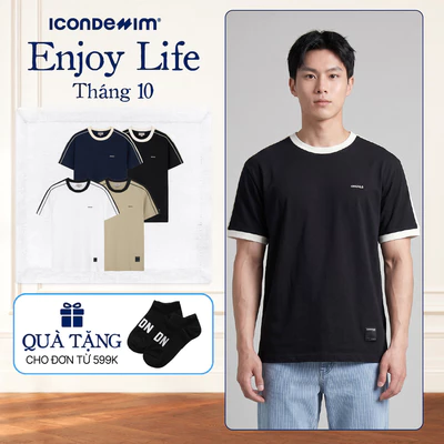 Áo Thun Nam ICONDENIM Họa Tiết Phối Viền Orgnls Take A Move Form Regular ATID0367