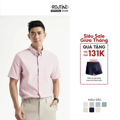 Áo Sơ Mi Nam Tay Ngắn Oxford Form Fitted - Routine 10S25SHS002
