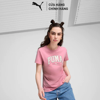 Áo Thun Thời Trang PUMA Nữ SQUAD Graphic Tee Mauved Out Màu Hồng