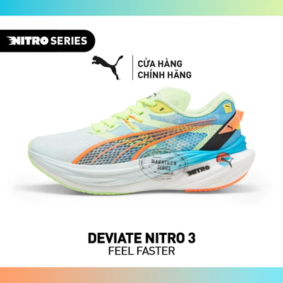 Giày Chạy Bộ PUMA Nữ Deviate NITRO 3 MS Wns Nitro Blue-Fizzy Apple Màu Xanh