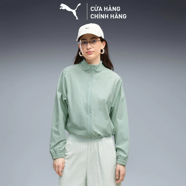 Áo Khoác Thể Thao PUMA Nữ PUMATECH SENSE Woven Jacket Créme De Mint Màu Xanh Lá
